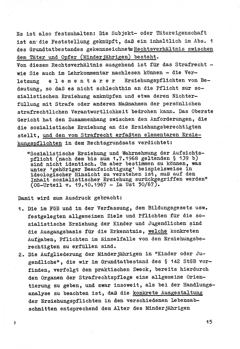 Strafrecht der DDR (Deutsche Demokratische Republik), Besonderer Teil, Lehrmaterial, Heft 4 1969, Seite 15 (Strafr. DDR BT Lehrmat. H. 4 1969, S. 15)