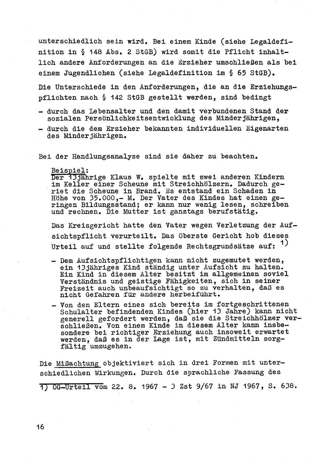 Strafrecht der DDR (Deutsche Demokratische Republik), Besonderer Teil, Lehrmaterial, Heft 4 1969, Seite 16 (Strafr. DDR BT Lehrmat. H. 4 1969, S. 16)