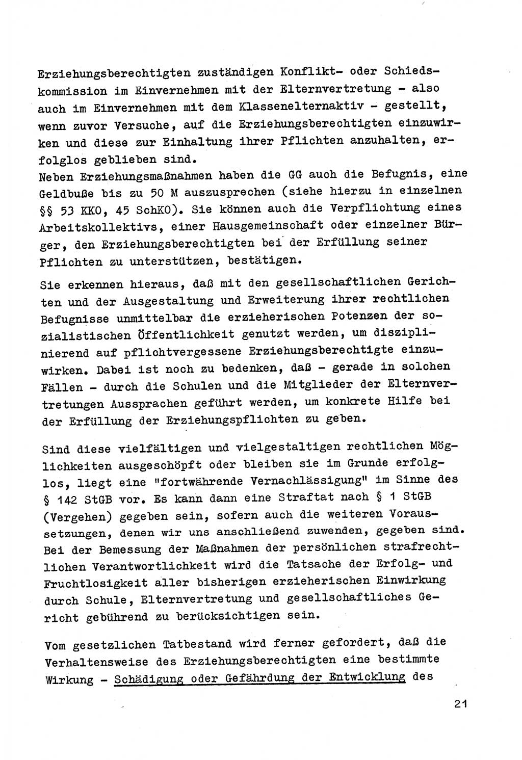 Strafrecht der DDR (Deutsche Demokratische Republik), Besonderer Teil, Lehrmaterial, Heft 4 1969, Seite 21 (Strafr. DDR BT Lehrmat. H. 4 1969, S. 21)