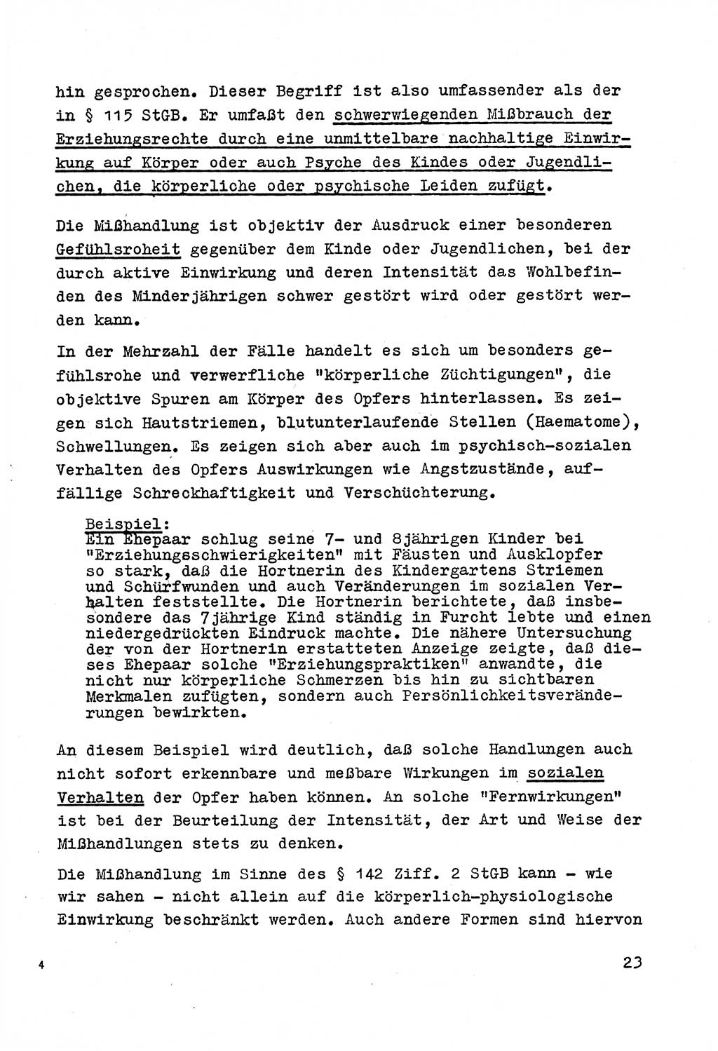 Strafrecht der DDR (Deutsche Demokratische Republik), Besonderer Teil, Lehrmaterial, Heft 4 1969, Seite 23 (Strafr. DDR BT Lehrmat. H. 4 1969, S. 23)