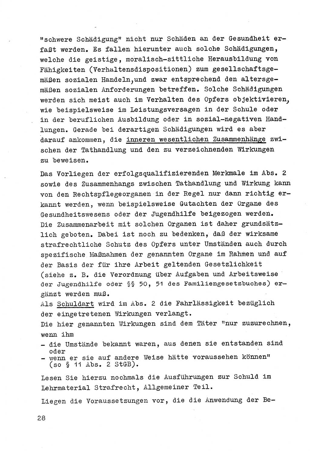 Strafrecht der DDR (Deutsche Demokratische Republik), Besonderer Teil, Lehrmaterial, Heft 4 1969, Seite 28 (Strafr. DDR BT Lehrmat. H. 4 1969, S. 28)