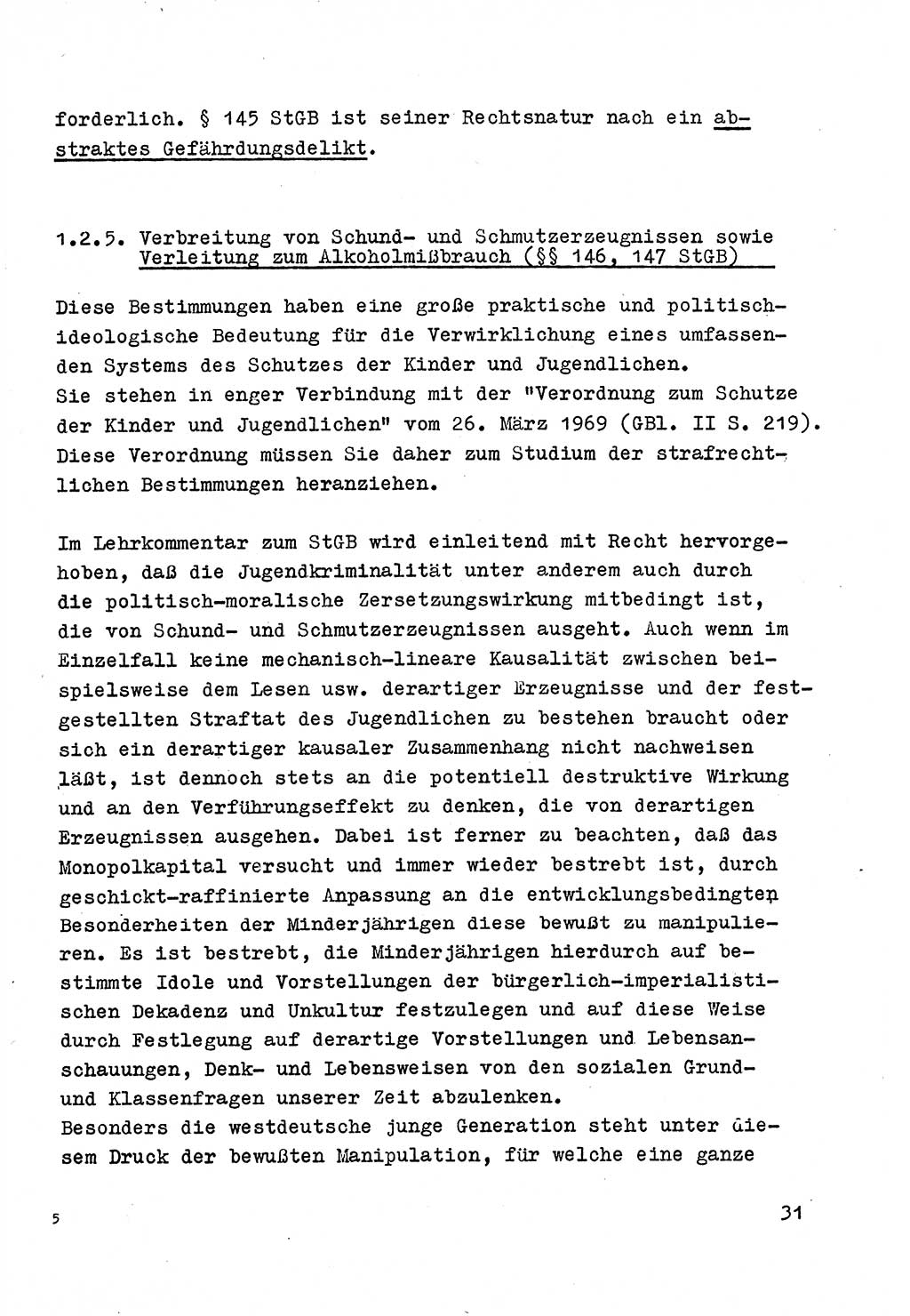 Strafrecht der DDR (Deutsche Demokratische Republik), Besonderer Teil, Lehrmaterial, Heft 4 1969, Seite 31 (Strafr. DDR BT Lehrmat. H. 4 1969, S. 31)