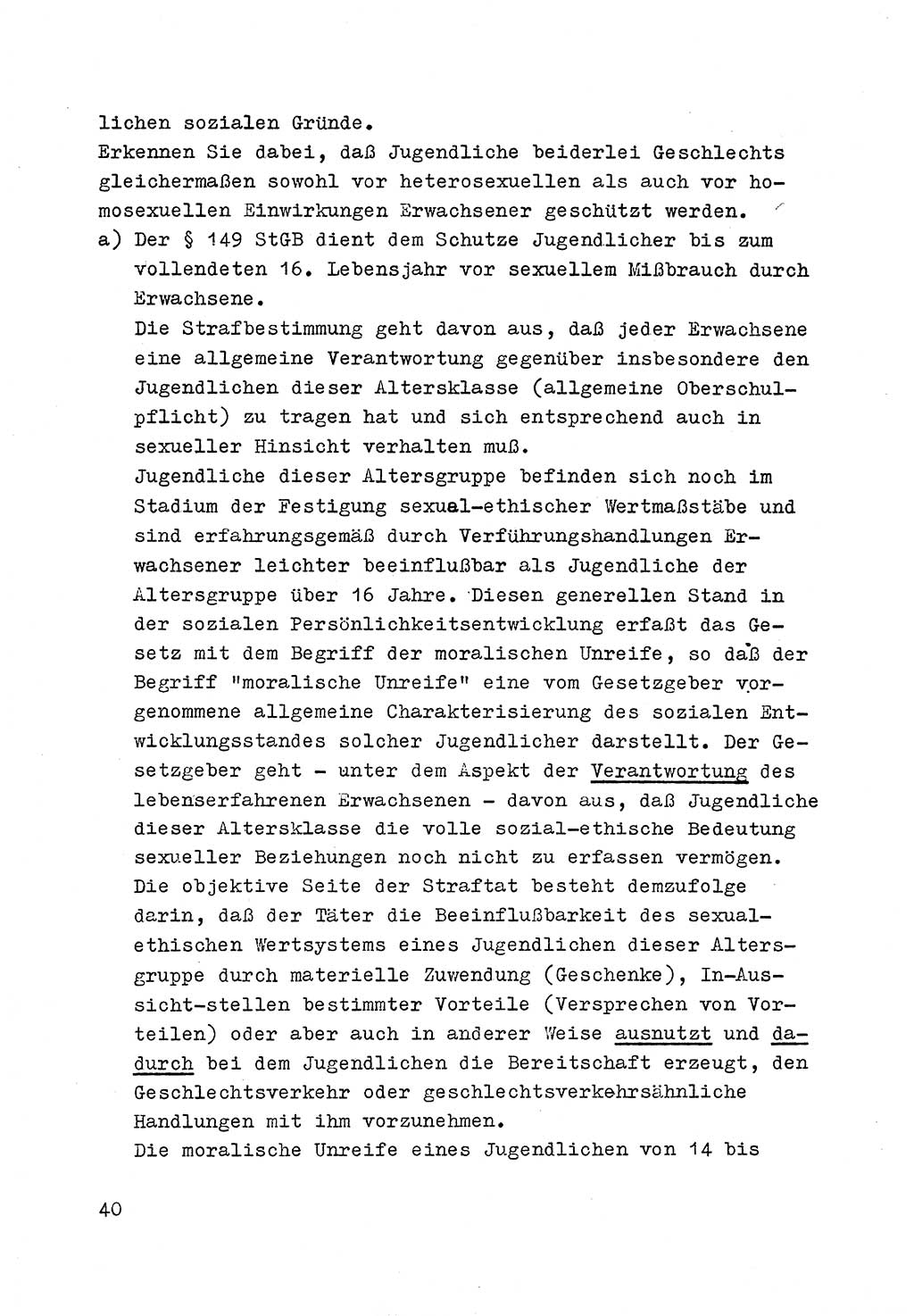 Strafrecht der DDR (Deutsche Demokratische Republik), Besonderer Teil, Lehrmaterial, Heft 4 1969, Seite 40 (Strafr. DDR BT Lehrmat. H. 4 1969, S. 40)