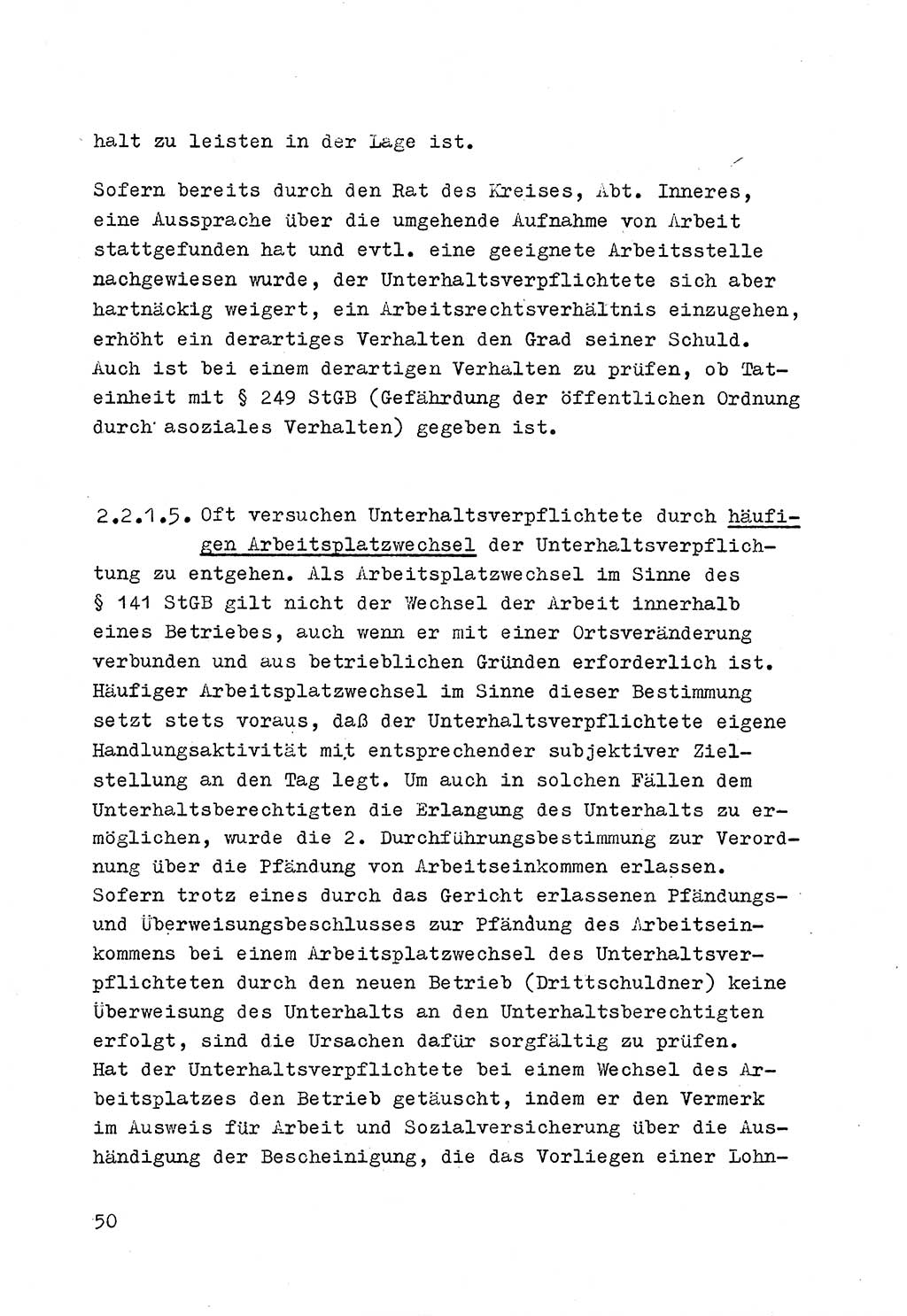 Strafrecht der DDR (Deutsche Demokratische Republik), Besonderer Teil, Lehrmaterial, Heft 4 1969, Seite 50 (Strafr. DDR BT Lehrmat. H. 4 1969, S. 50)