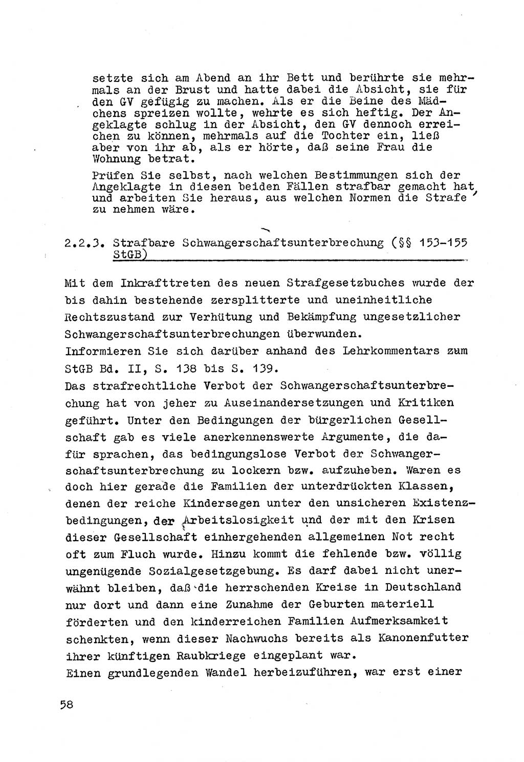 Strafrecht der DDR (Deutsche Demokratische Republik), Besonderer Teil, Lehrmaterial, Heft 4 1969, Seite 58 (Strafr. DDR BT Lehrmat. H. 4 1969, S. 58)