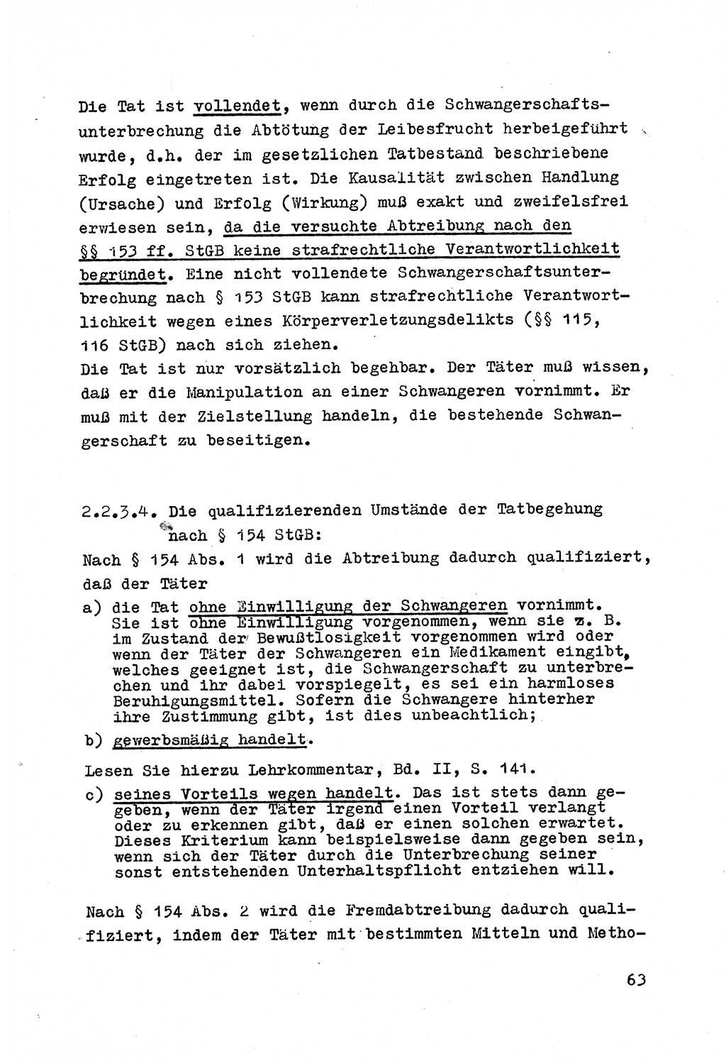 Strafrecht der DDR (Deutsche Demokratische Republik), Besonderer Teil, Lehrmaterial, Heft 4 1969, Seite 63 (Strafr. DDR BT Lehrmat. H. 4 1969, S. 63)