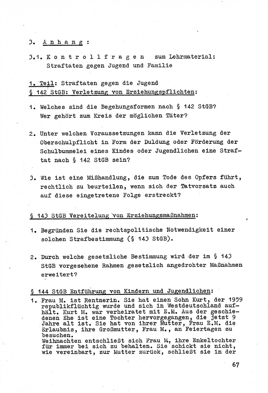 Strafrecht der DDR (Deutsche Demokratische Republik), Besonderer Teil, Lehrmaterial, Heft 4 1969, Seite 67 (Strafr. DDR BT Lehrmat. H. 4 1969, S. 67)