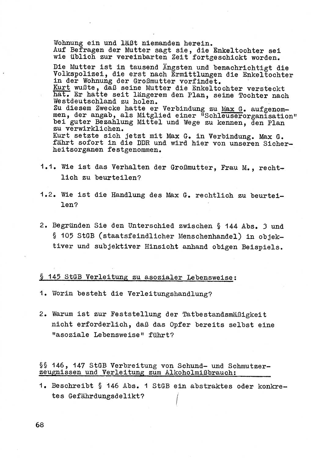 Strafrecht der DDR (Deutsche Demokratische Republik), Besonderer Teil, Lehrmaterial, Heft 4 1969, Seite 68 (Strafr. DDR BT Lehrmat. H. 4 1969, S. 68)
