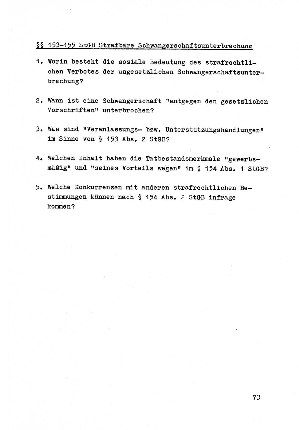 Strafrecht der DDR (Deutsche Demokratische Republik), Besonderer Teil, Lehrmaterial, Heft 4 1969, Seite 73 (Strafr. DDR BT Lehrmat. H. 4 1969, S. 73)