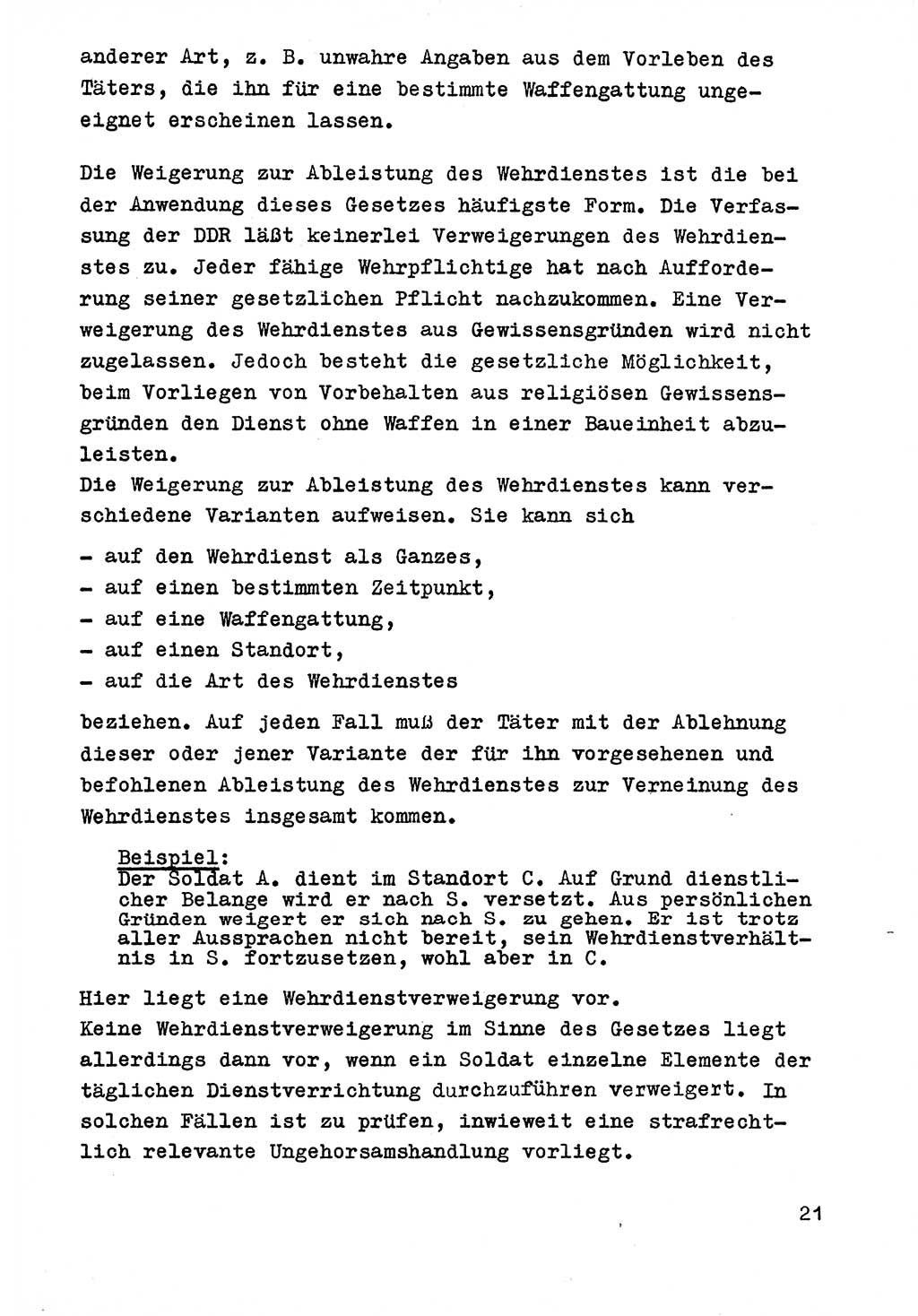 Strafrecht der DDR (Deutsche Demokratische Republik), Besonderer Teil, Lehrmaterial, Heft 9 1969, Seite 21 (Strafr. DDR BT Lehrmat. H. 9 1969, S. 21)