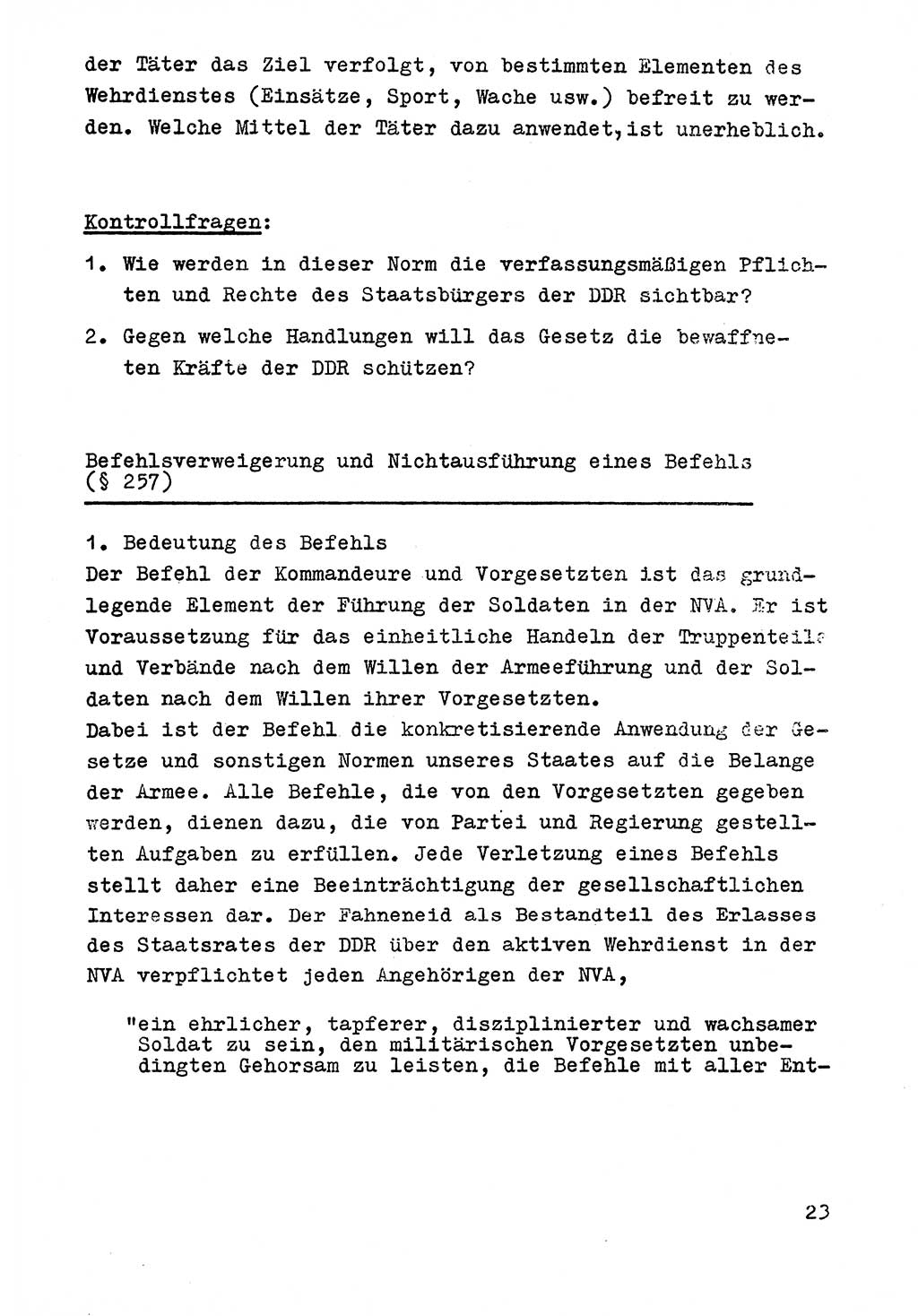 Strafrecht der DDR (Deutsche Demokratische Republik), Besonderer Teil, Lehrmaterial, Heft 9 1969, Seite 23 (Strafr. DDR BT Lehrmat. H. 9 1969, S. 23)