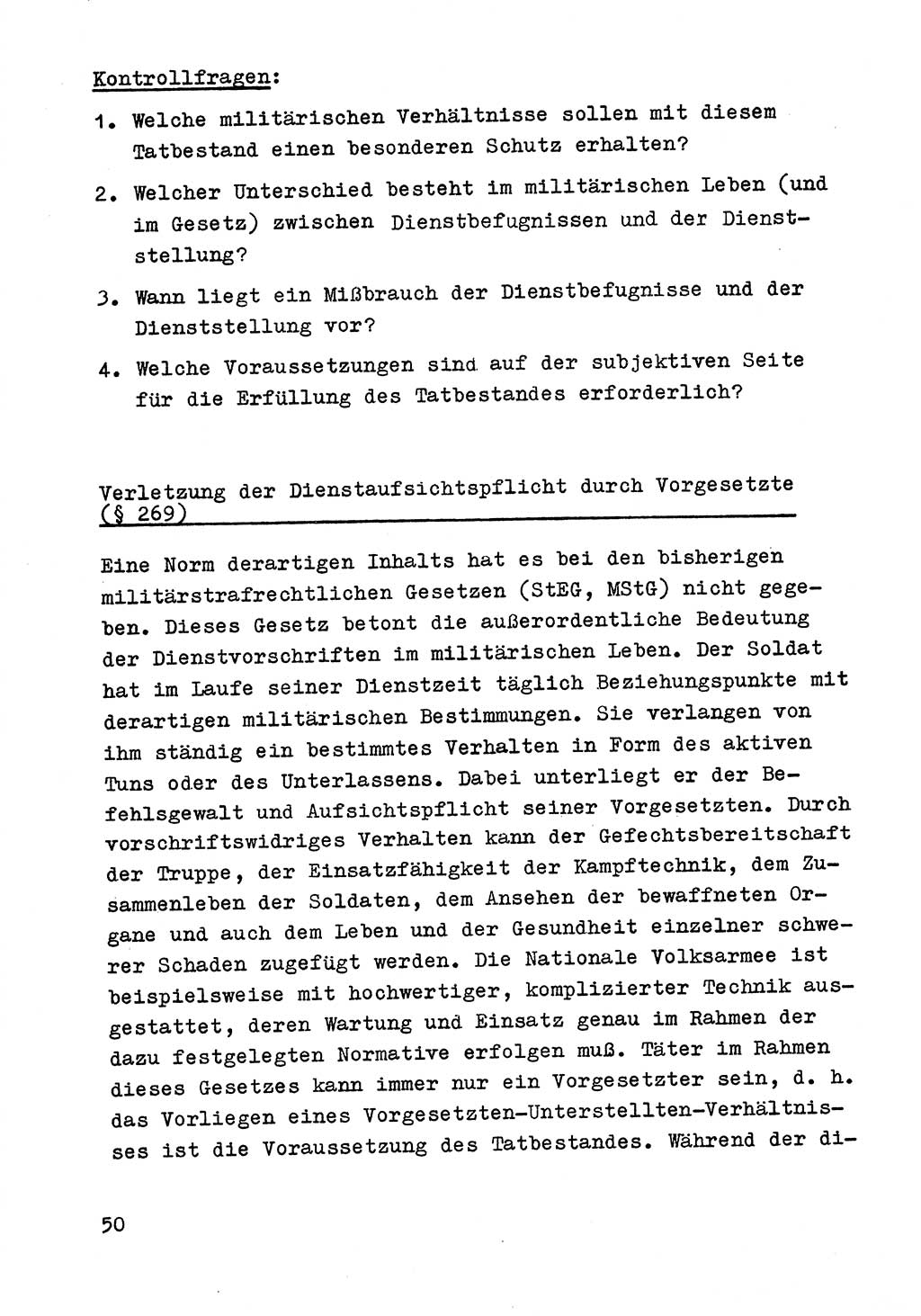 Strafrecht der DDR (Deutsche Demokratische Republik), Besonderer Teil, Lehrmaterial, Heft 9 1969, Seite 50 (Strafr. DDR BT Lehrmat. H. 9 1969, S. 50)
