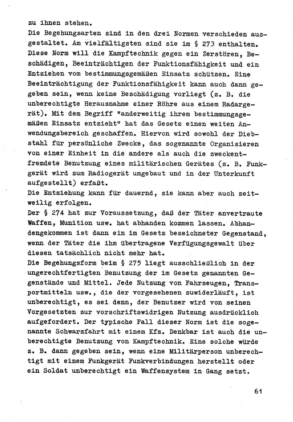 Strafrecht der DDR (Deutsche Demokratische Republik), Besonderer Teil, Lehrmaterial, Heft 9 1969, Seite 61 (Strafr. DDR BT Lehrmat. H. 9 1969, S. 61)