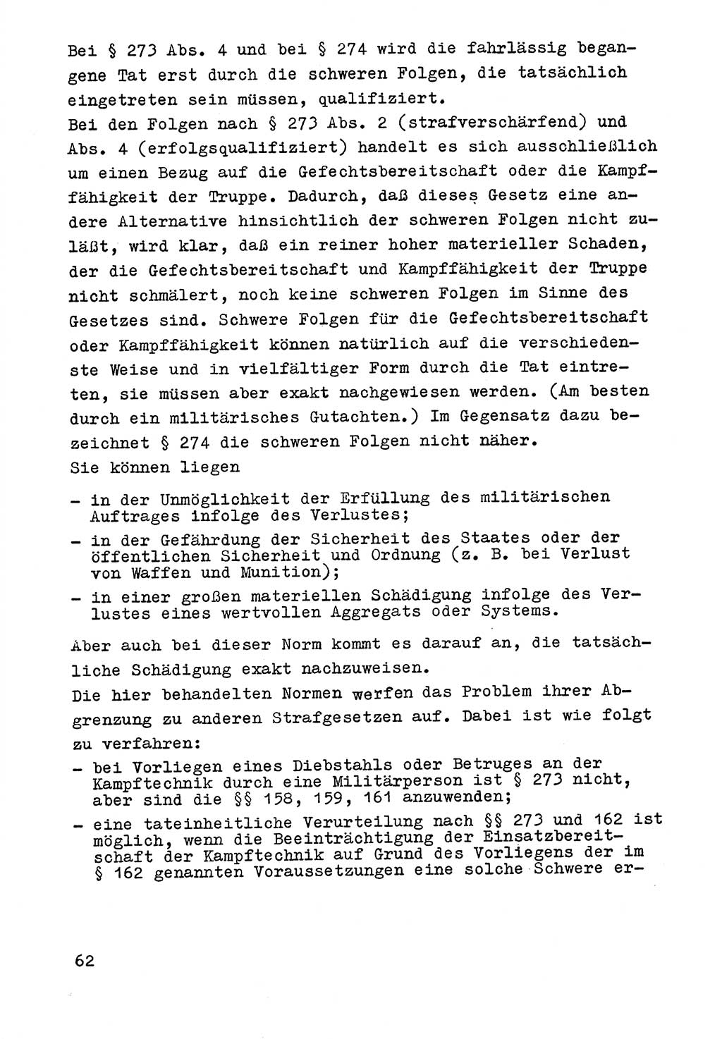 Strafrecht der DDR (Deutsche Demokratische Republik), Besonderer Teil, Lehrmaterial, Heft 9 1969, Seite 62 (Strafr. DDR BT Lehrmat. H. 9 1969, S. 62)
