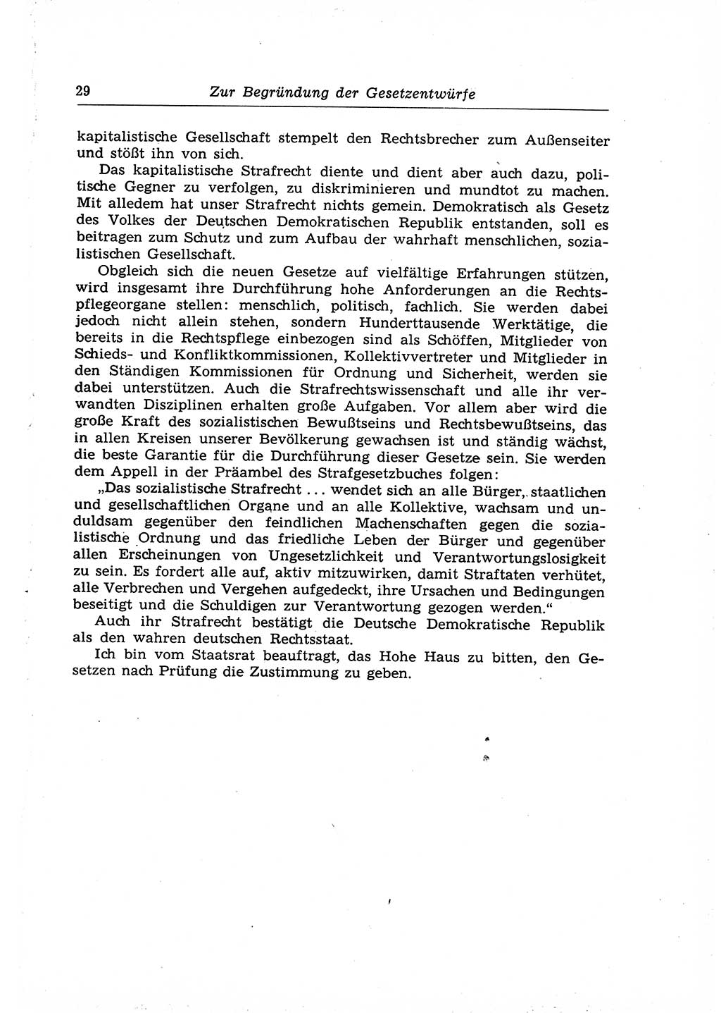 Strafrecht der Deutschen Demokratischen Republik (DDR), Lehrkommentar zum Strafgesetzbuch (StGB), Allgemeiner Teil 1969, Seite 29 (Strafr. DDR Lehrkomm. StGB AT 1969, S. 29)