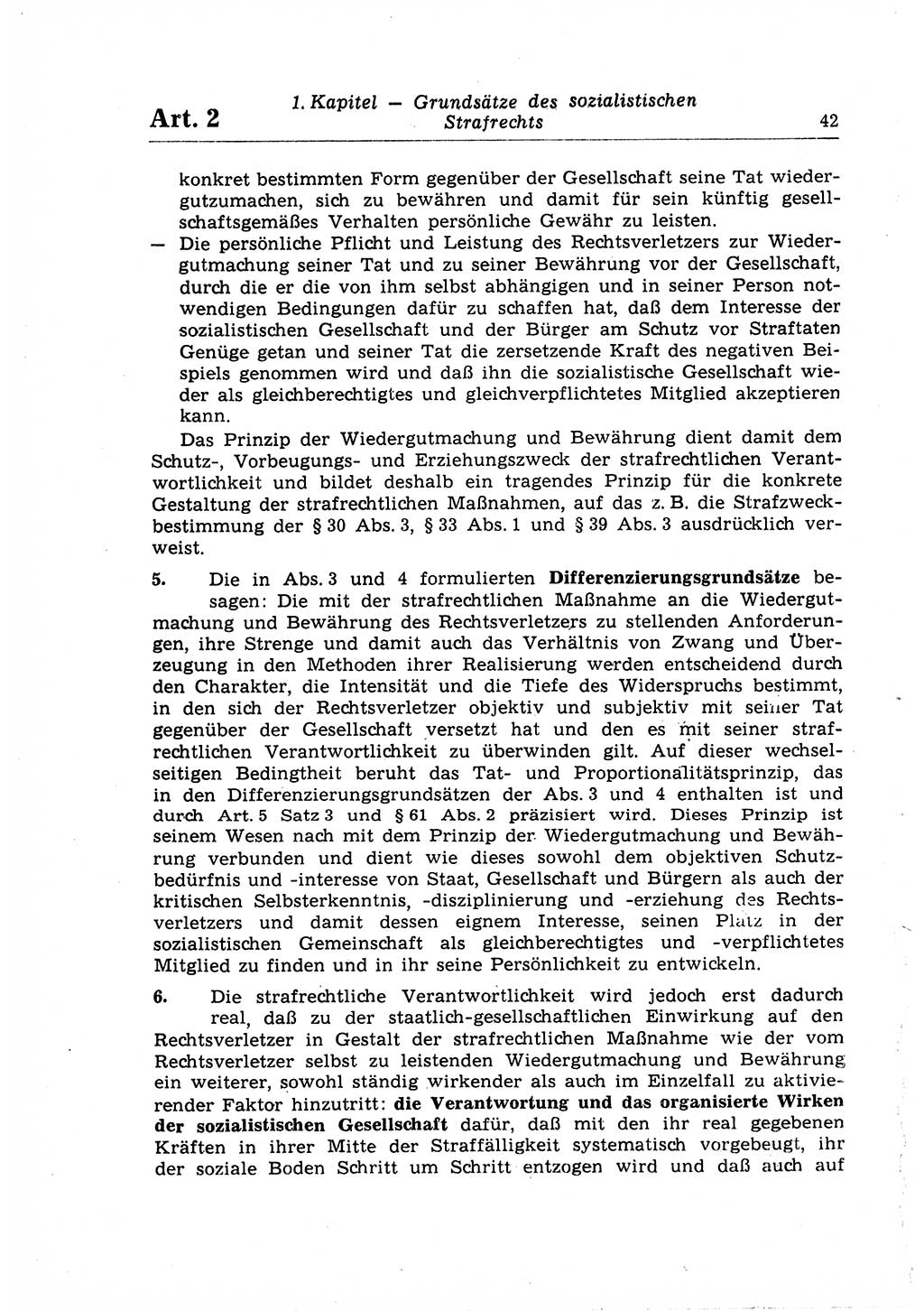 Strafrecht der Deutschen Demokratischen Republik (DDR), Lehrkommentar zum Strafgesetzbuch (StGB), Allgemeiner Teil 1969, Seite 42 (Strafr. DDR Lehrkomm. StGB AT 1969, S. 42)