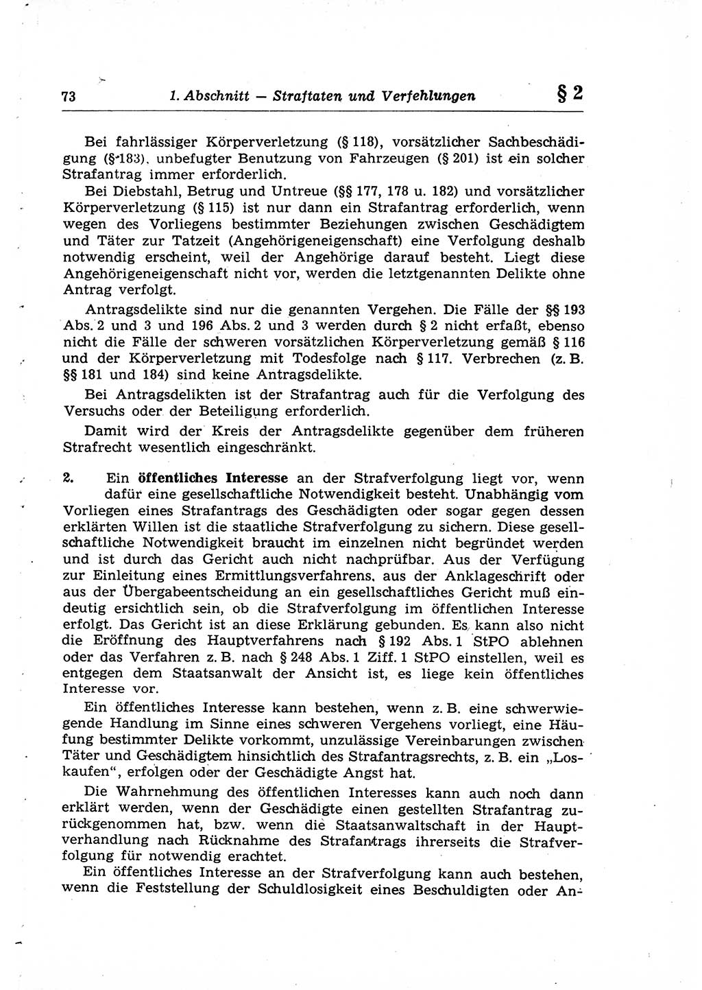 Strafrecht der Deutschen Demokratischen Republik (DDR), Lehrkommentar zum Strafgesetzbuch (StGB), Allgemeiner Teil 1969, Seite 73 (Strafr. DDR Lehrkomm. StGB AT 1969, S. 73)