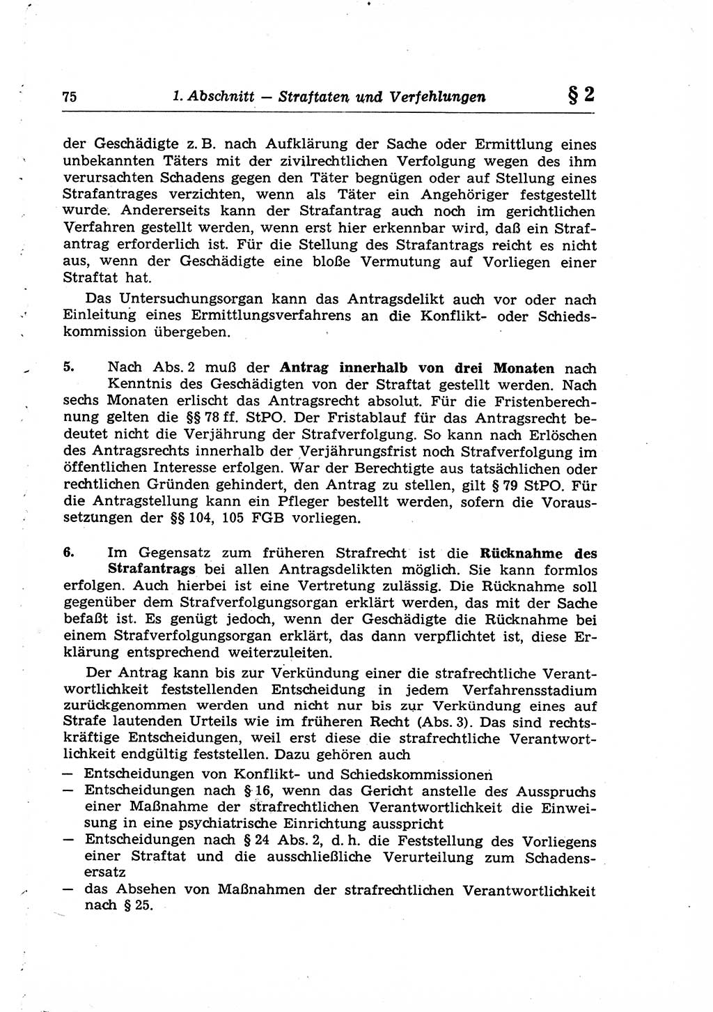 Strafrecht der Deutschen Demokratischen Republik (DDR), Lehrkommentar zum Strafgesetzbuch (StGB), Allgemeiner Teil 1969, Seite 75 (Strafr. DDR Lehrkomm. StGB AT 1969, S. 75)
