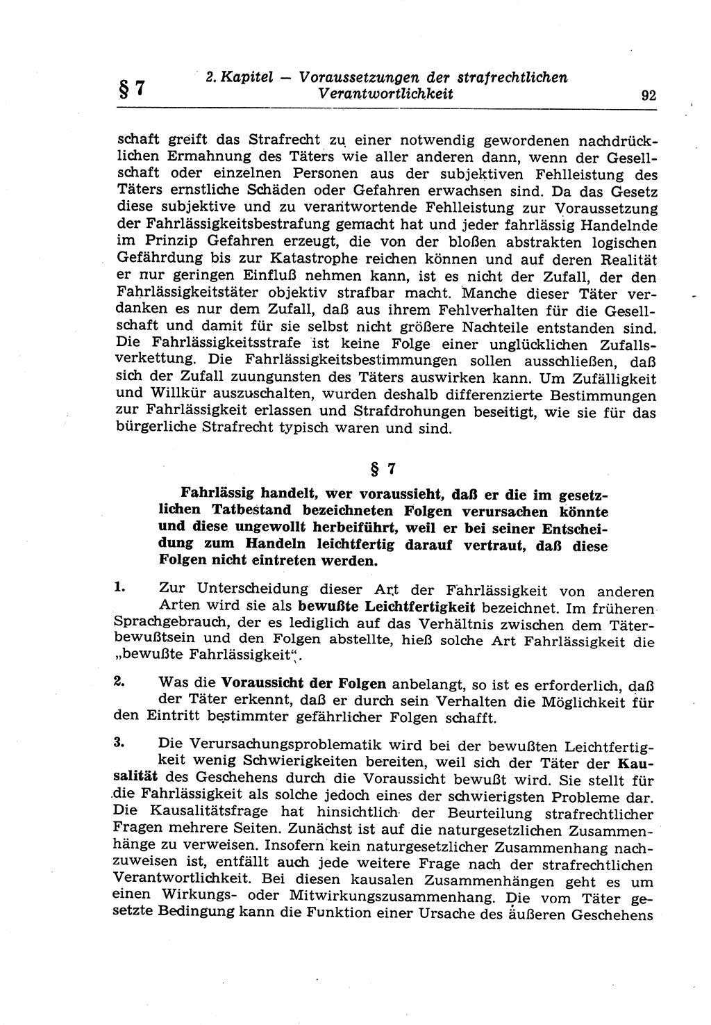 Strafrecht der Deutschen Demokratischen Republik (DDR), Lehrkommentar zum Strafgesetzbuch (StGB), Allgemeiner Teil 1969, Seite 92 (Strafr. DDR Lehrkomm. StGB AT 1969, S. 92)