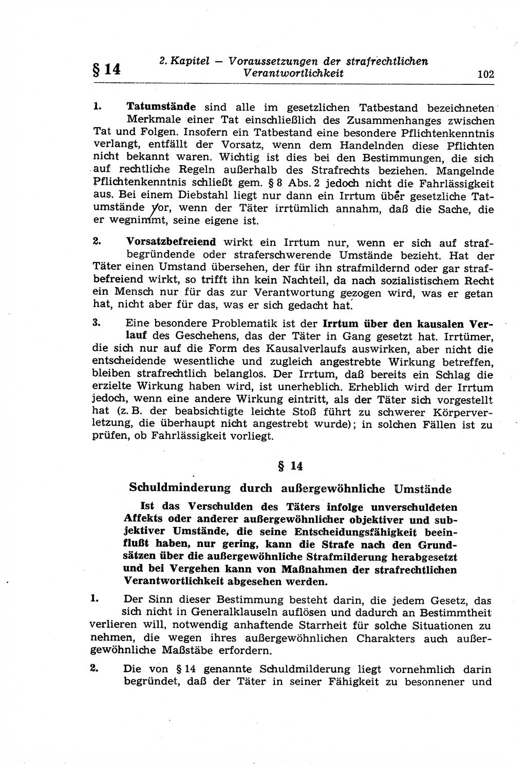 Strafrecht der Deutschen Demokratischen Republik (DDR), Lehrkommentar zum Strafgesetzbuch (StGB), Allgemeiner Teil 1969, Seite 102 (Strafr. DDR Lehrkomm. StGB AT 1969, S. 102)