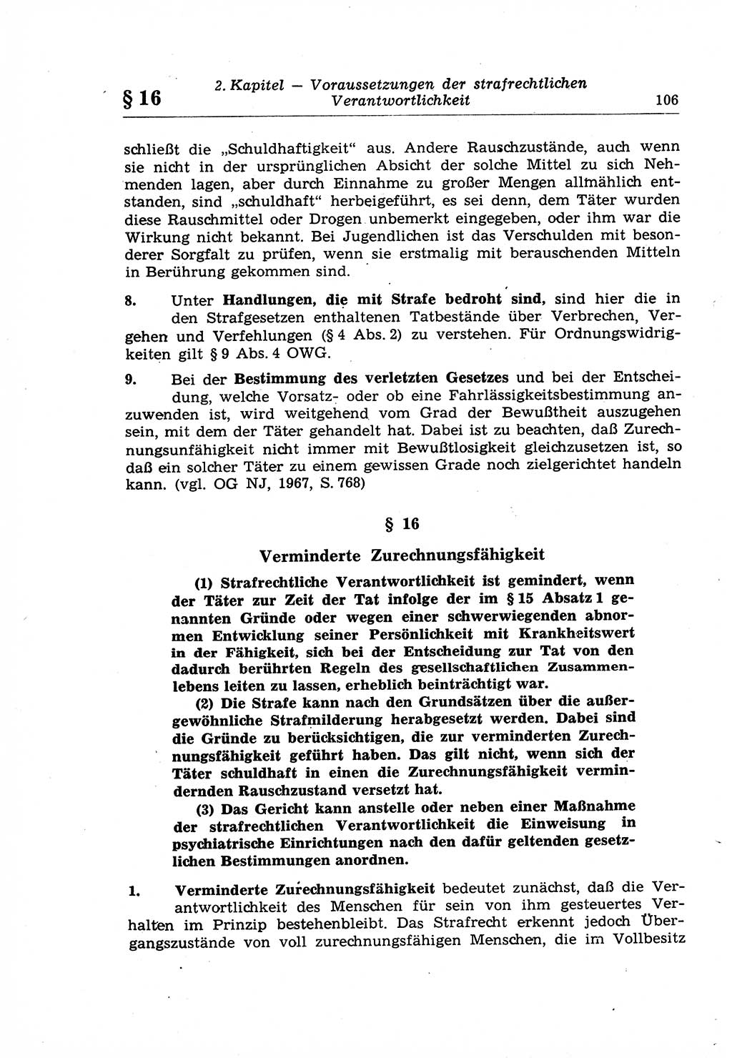Strafrecht der Deutschen Demokratischen Republik (DDR), Lehrkommentar zum Strafgesetzbuch (StGB), Allgemeiner Teil 1969, Seite 106 (Strafr. DDR Lehrkomm. StGB AT 1969, S. 106)