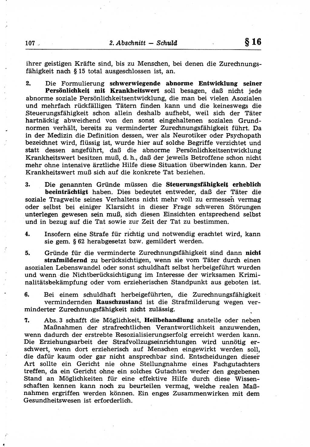 Strafrecht der Deutschen Demokratischen Republik (DDR), Lehrkommentar zum Strafgesetzbuch (StGB), Allgemeiner Teil 1969, Seite 107 (Strafr. DDR Lehrkomm. StGB AT 1969, S. 107)