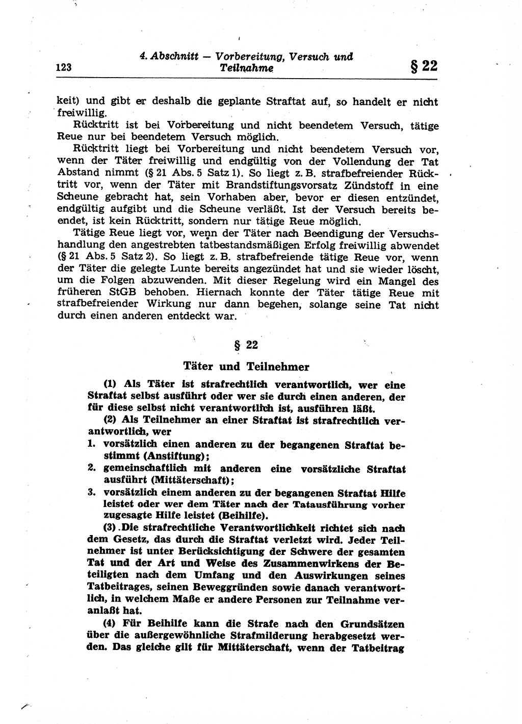 Strafrecht der Deutschen Demokratischen Republik (DDR), Lehrkommentar zum Strafgesetzbuch (StGB), Allgemeiner Teil 1969, Seite 123 (Strafr. DDR Lehrkomm. StGB AT 1969, S. 123)