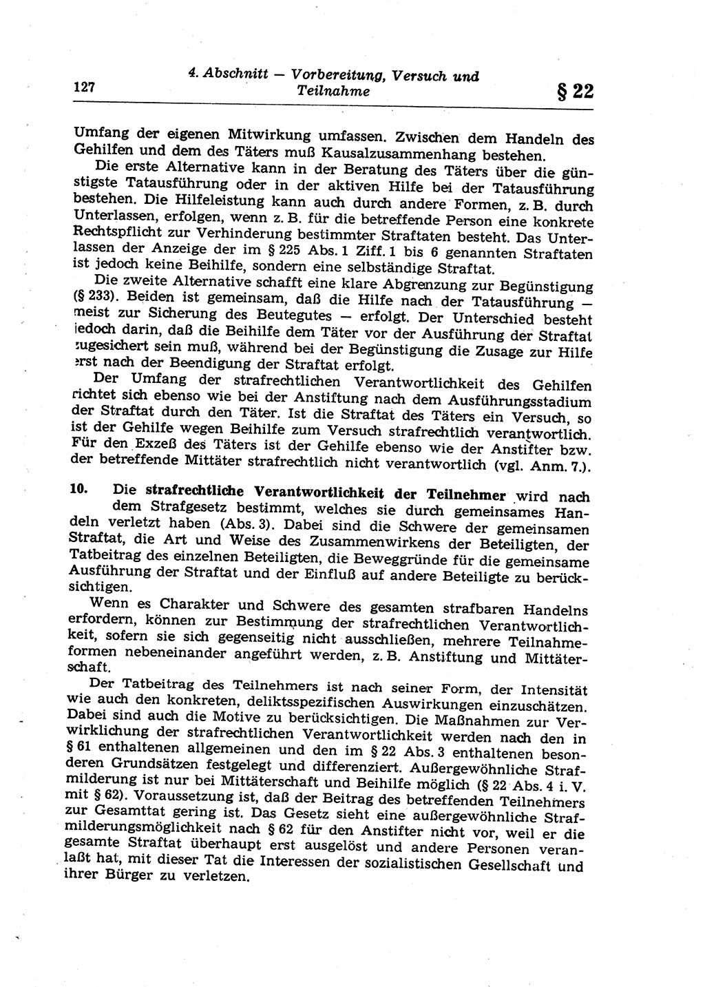 Strafrecht der Deutschen Demokratischen Republik (DDR), Lehrkommentar zum Strafgesetzbuch (StGB), Allgemeiner Teil 1969, Seite 127 (Strafr. DDR Lehrkomm. StGB AT 1969, S. 127)