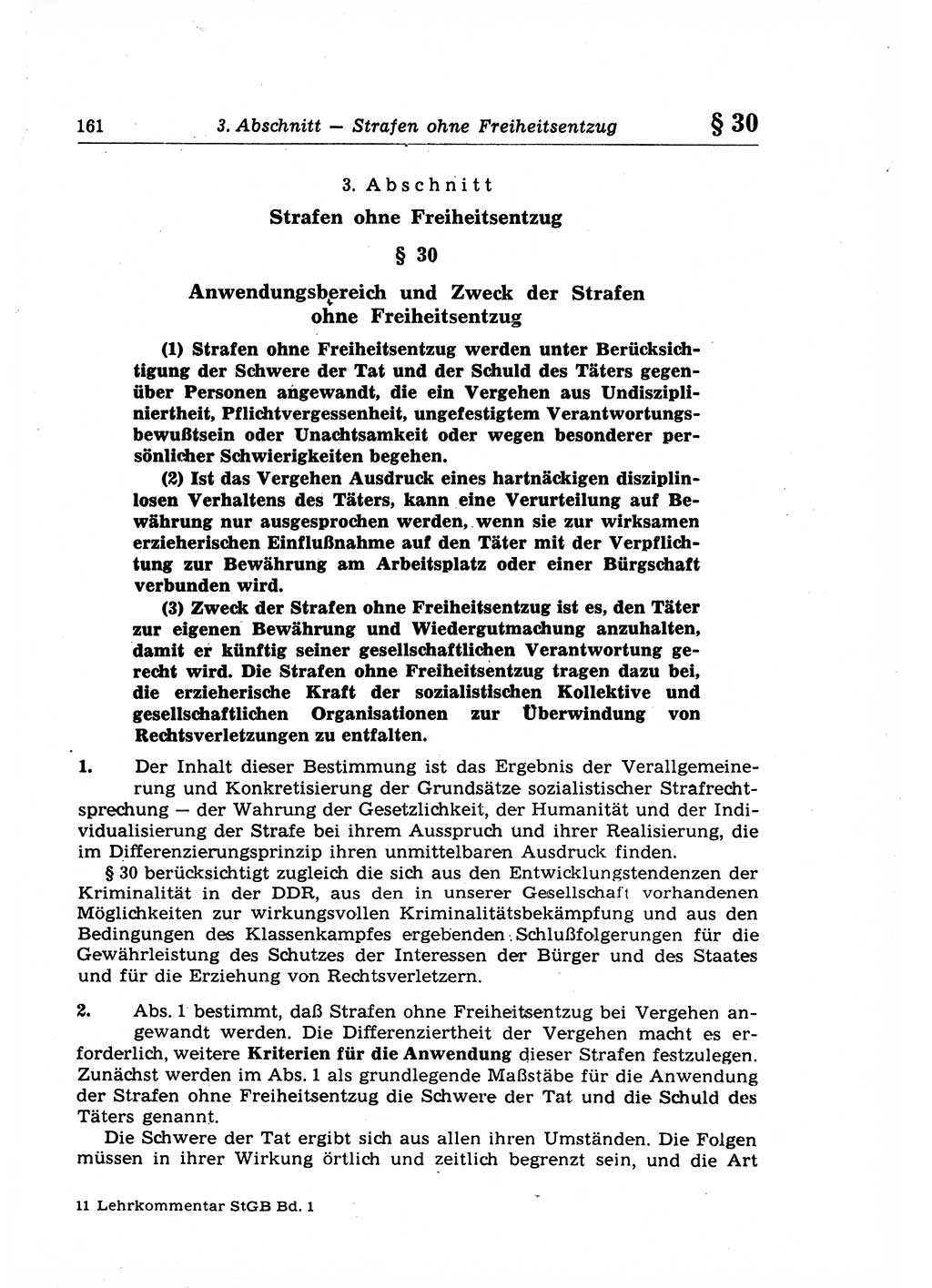 Strafrecht der Deutschen Demokratischen Republik (DDR), Lehrkommentar zum Strafgesetzbuch (StGB), Allgemeiner Teil 1969, Seite 161 (Strafr. DDR Lehrkomm. StGB AT 1969, S. 161)