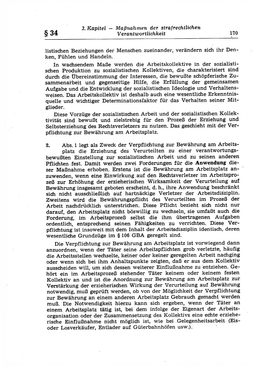 Strafrecht der Deutschen Demokratischen Republik (DDR), Lehrkommentar zum Strafgesetzbuch (StGB), Allgemeiner Teil 1969, Seite 170 (Strafr. DDR Lehrkomm. StGB AT 1969, S. 170)