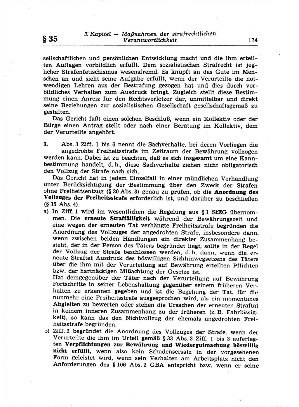 Strafrecht der Deutschen Demokratischen Republik (DDR), Lehrkommentar zum Strafgesetzbuch (StGB), Allgemeiner Teil 1969, Seite 174 (Strafr. DDR Lehrkomm. StGB AT 1969, S. 174)