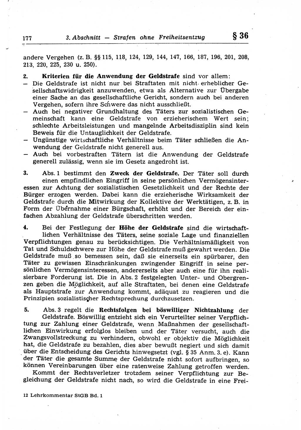 Strafrecht der Deutschen Demokratischen Republik (DDR), Lehrkommentar zum Strafgesetzbuch (StGB), Allgemeiner Teil 1969, Seite 177 (Strafr. DDR Lehrkomm. StGB AT 1969, S. 177)