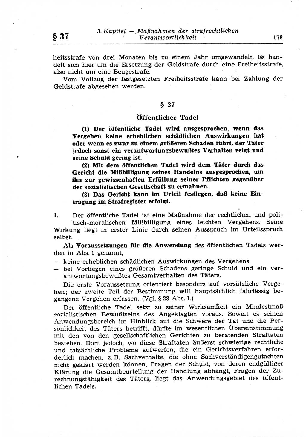 Strafrecht der Deutschen Demokratischen Republik (DDR), Lehrkommentar zum Strafgesetzbuch (StGB), Allgemeiner Teil 1969, Seite 178 (Strafr. DDR Lehrkomm. StGB AT 1969, S. 178)