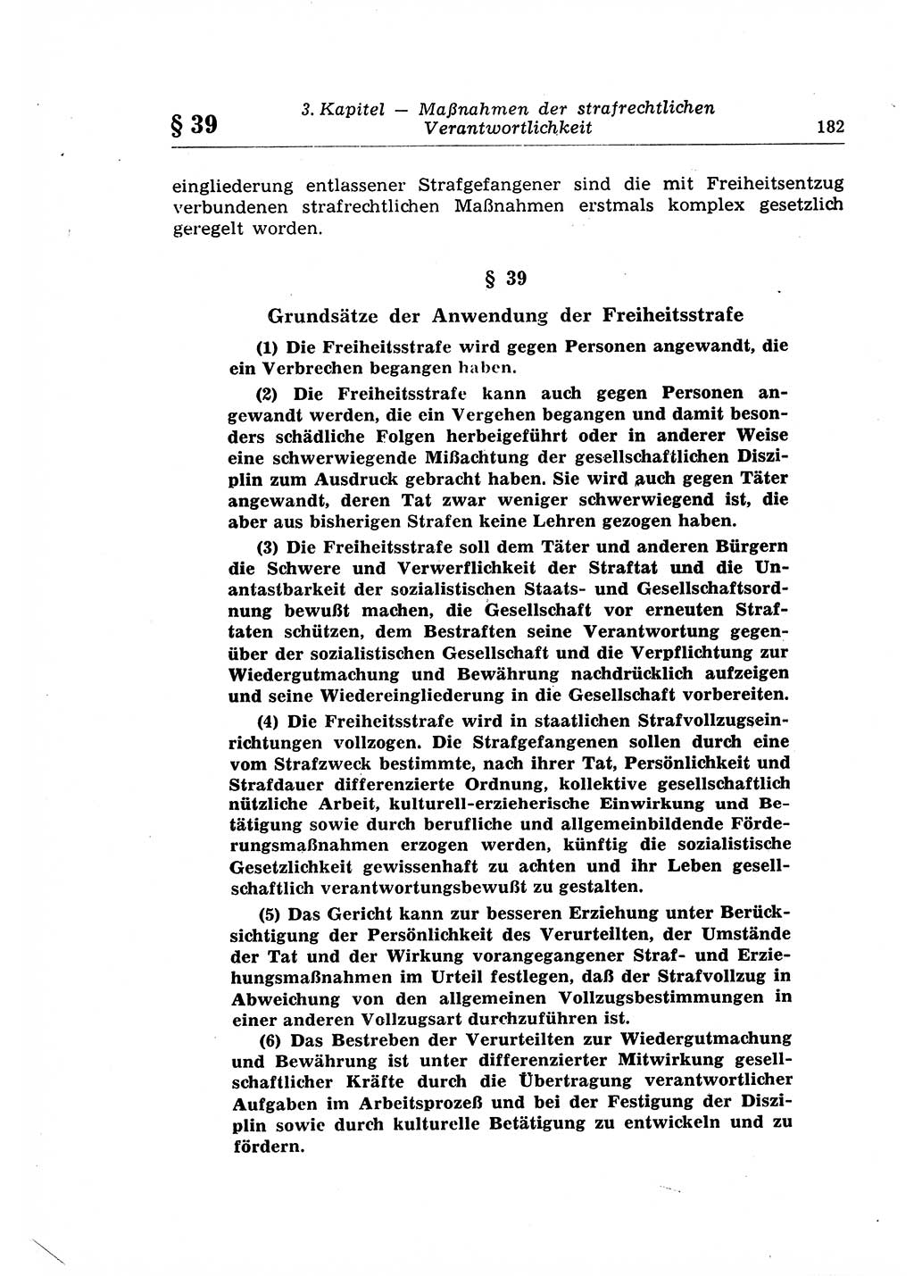 Strafrecht der Deutschen Demokratischen Republik (DDR), Lehrkommentar zum Strafgesetzbuch (StGB), Allgemeiner Teil 1969, Seite 182 (Strafr. DDR Lehrkomm. StGB AT 1969, S. 182)