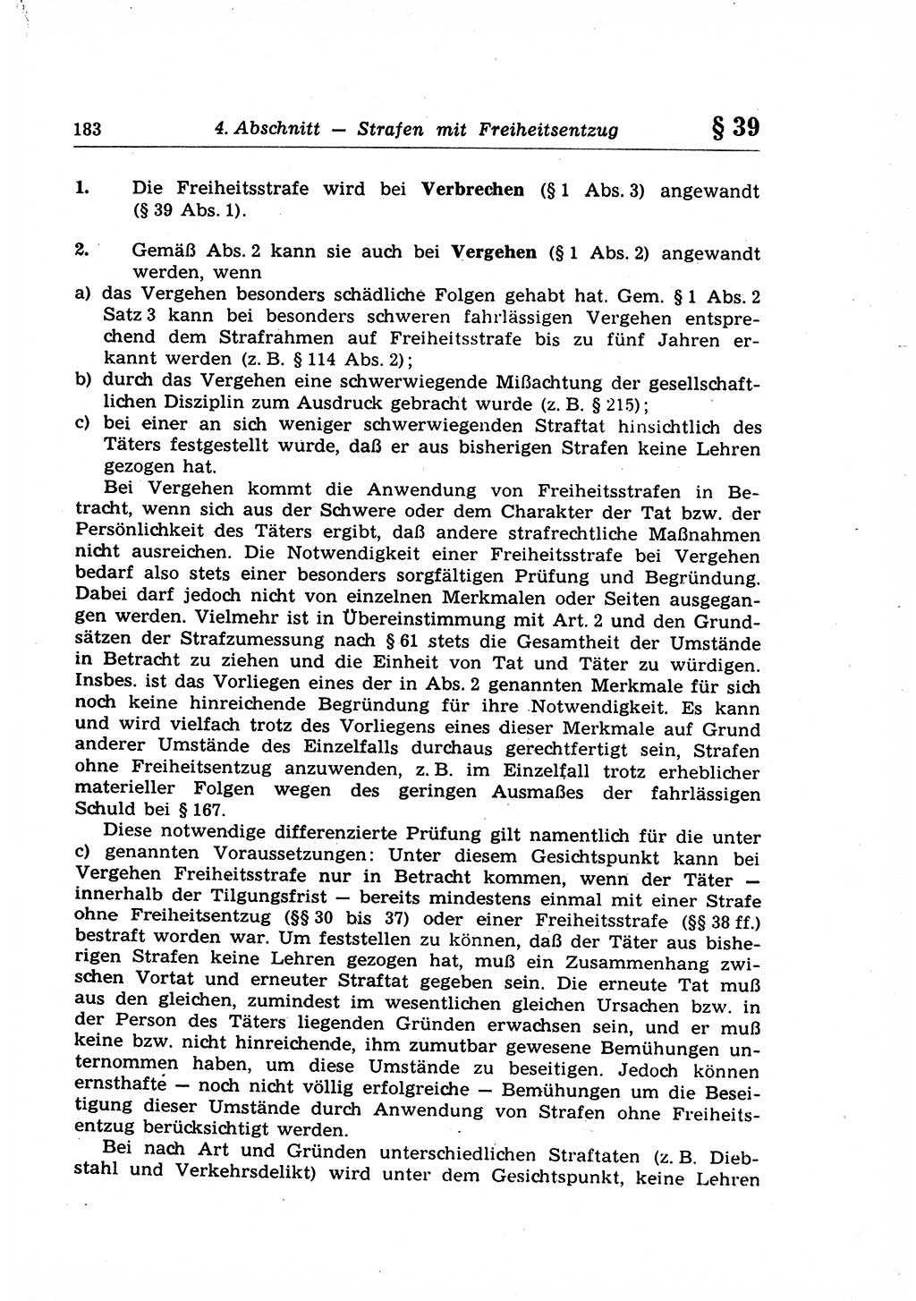 Strafrecht der Deutschen Demokratischen Republik (DDR), Lehrkommentar zum Strafgesetzbuch (StGB), Allgemeiner Teil 1969, Seite 183 (Strafr. DDR Lehrkomm. StGB AT 1969, S. 183)