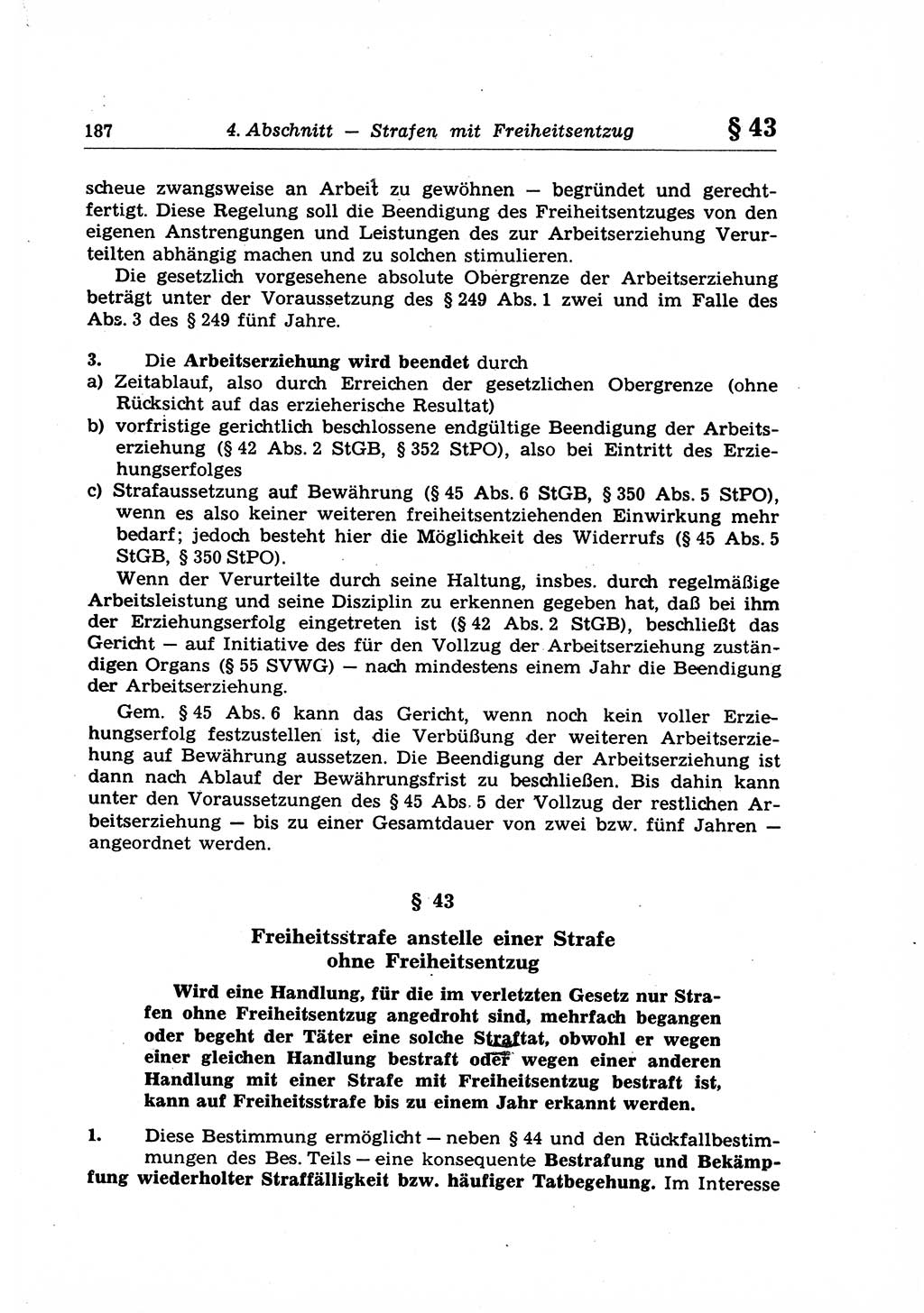 Strafrecht der Deutschen Demokratischen Republik (DDR), Lehrkommentar zum Strafgesetzbuch (StGB), Allgemeiner Teil 1969, Seite 187 (Strafr. DDR Lehrkomm. StGB AT 1969, S. 187)