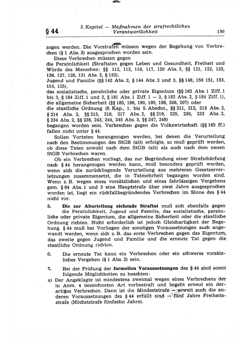 Strafrecht der Deutschen Demokratischen Republik (DDR), Lehrkommentar zum Strafgesetzbuch (StGB), Allgemeiner Teil 1969, Seite 190 (Strafr. DDR Lehrkomm. StGB AT 1969, S. 190)