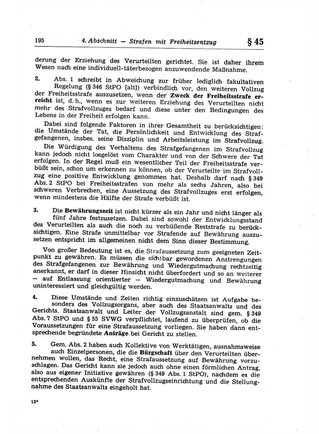 Strafrecht der Deutschen Demokratischen Republik (DDR), Lehrkommentar zum Strafgesetzbuch (StGB), Allgemeiner Teil 1969, Seite 195 (Strafr. DDR Lehrkomm. StGB AT 1969, S. 195)