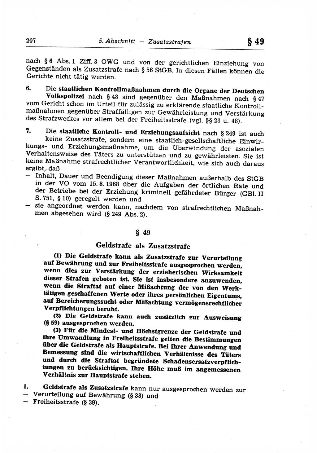 Strafrecht der Deutschen Demokratischen Republik (DDR), Lehrkommentar zum Strafgesetzbuch (StGB), Allgemeiner Teil 1969, Seite 207 (Strafr. DDR Lehrkomm. StGB AT 1969, S. 207)