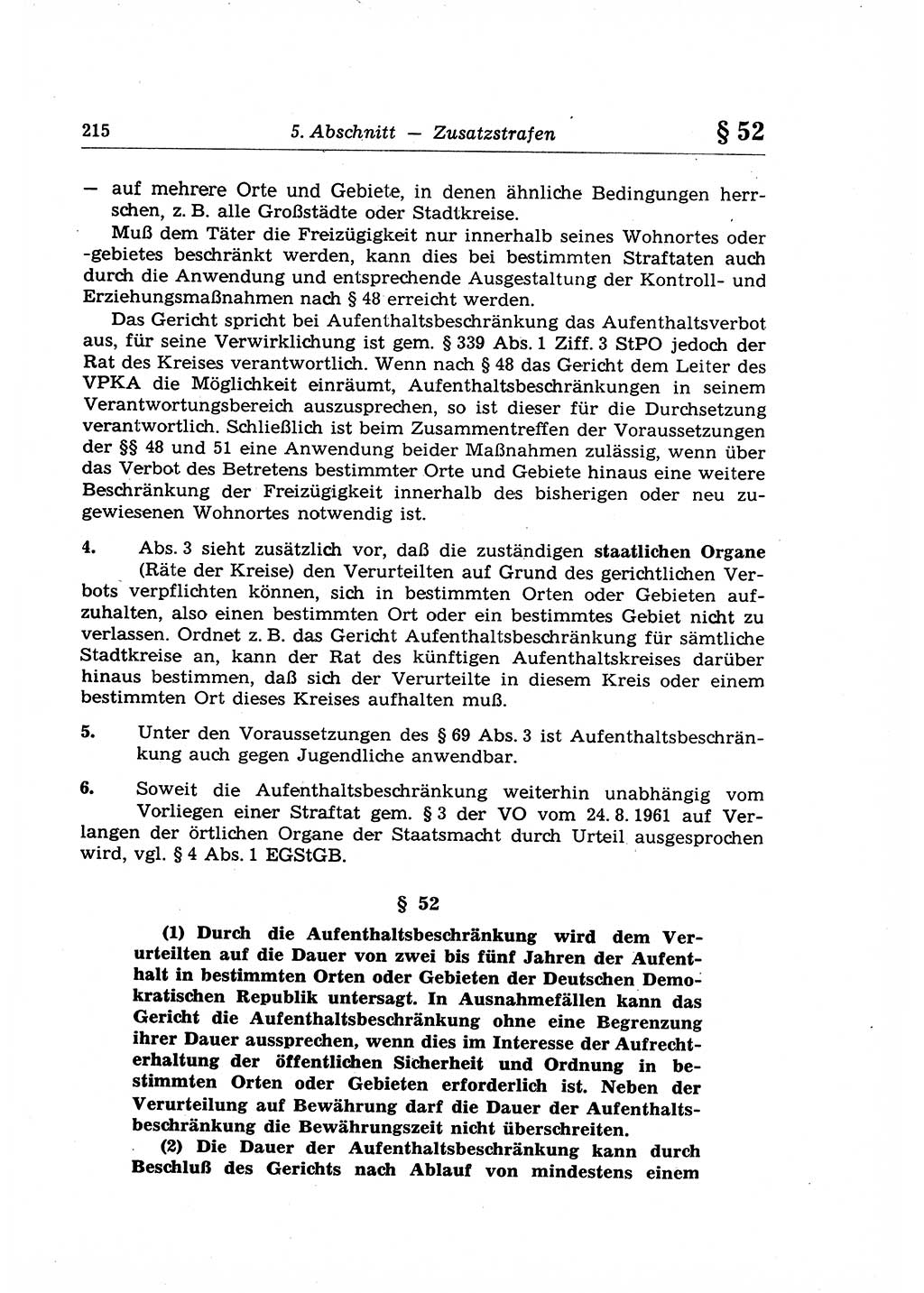 Strafrecht der Deutschen Demokratischen Republik (DDR), Lehrkommentar zum Strafgesetzbuch (StGB), Allgemeiner Teil 1969, Seite 215 (Strafr. DDR Lehrkomm. StGB AT 1969, S. 215)