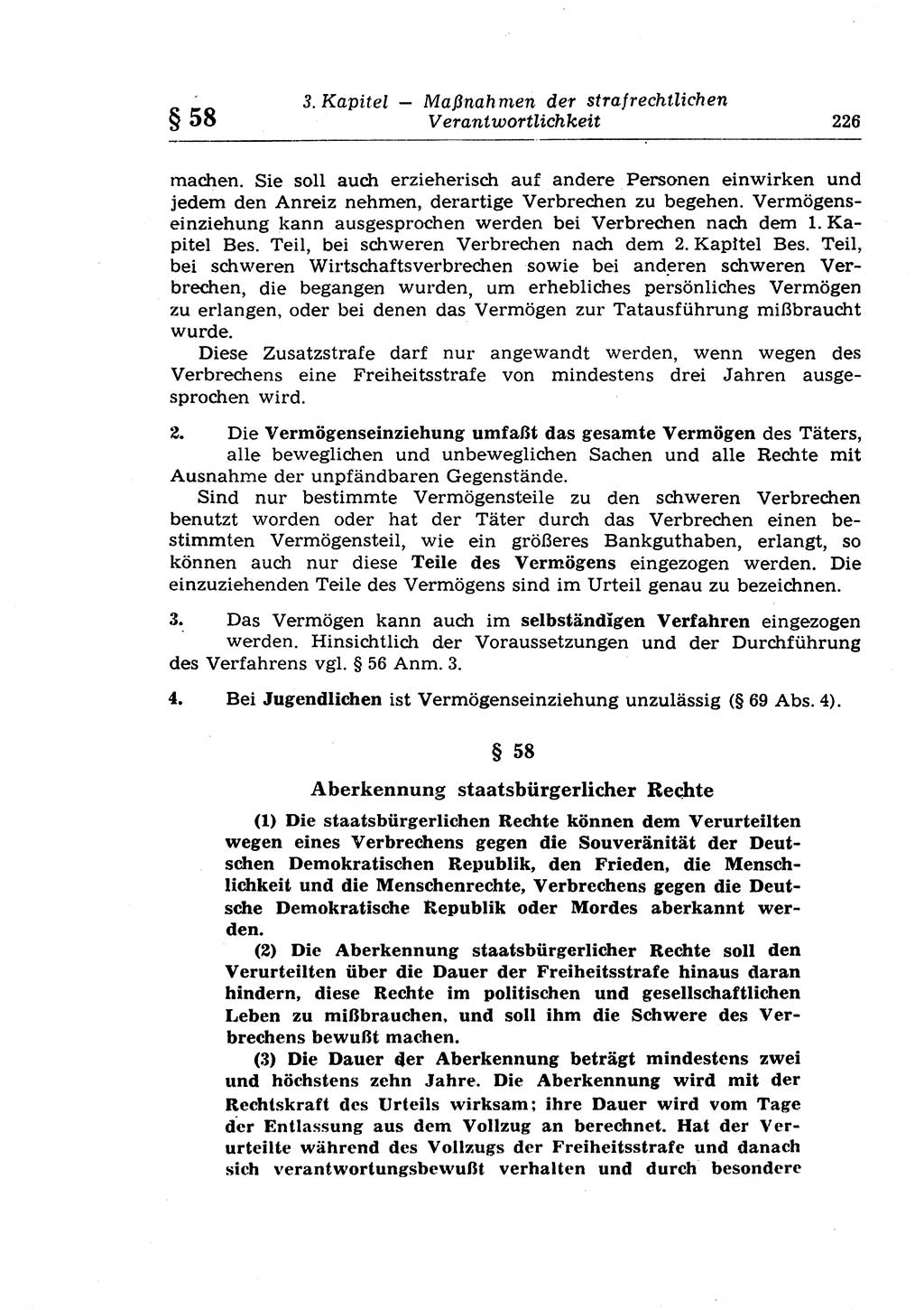 Strafrecht der Deutschen Demokratischen Republik (DDR), Lehrkommentar zum Strafgesetzbuch (StGB), Allgemeiner Teil 1969, Seite 226 (Strafr. DDR Lehrkomm. StGB AT 1969, S. 226)
