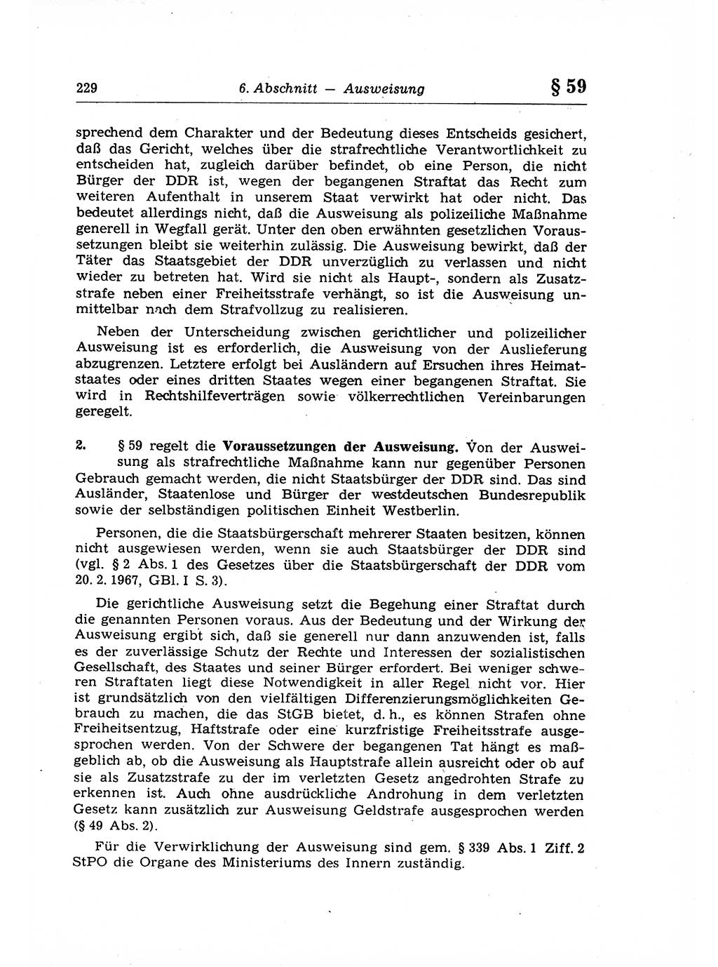 Strafrecht der Deutschen Demokratischen Republik (DDR), Lehrkommentar zum Strafgesetzbuch (StGB), Allgemeiner Teil 1969, Seite 229 (Strafr. DDR Lehrkomm. StGB AT 1969, S. 229)
