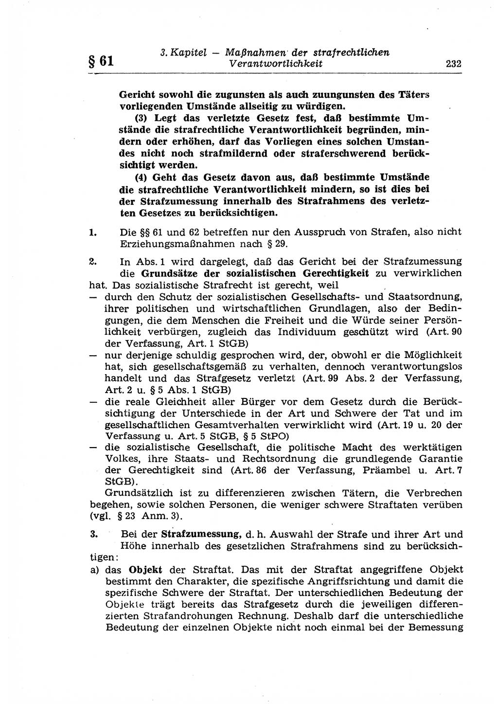 Strafrecht der Deutschen Demokratischen Republik (DDR), Lehrkommentar zum Strafgesetzbuch (StGB), Allgemeiner Teil 1969, Seite 232 (Strafr. DDR Lehrkomm. StGB AT 1969, S. 232)