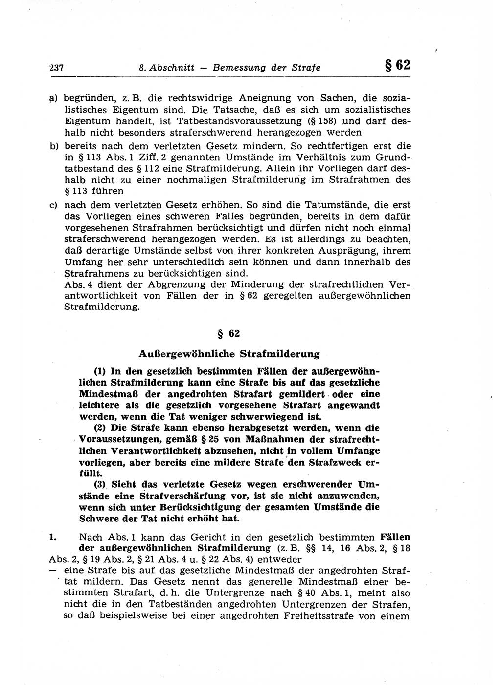Strafrecht der Deutschen Demokratischen Republik (DDR), Lehrkommentar zum Strafgesetzbuch (StGB), Allgemeiner Teil 1969, Seite 237 (Strafr. DDR Lehrkomm. StGB AT 1969, S. 237)