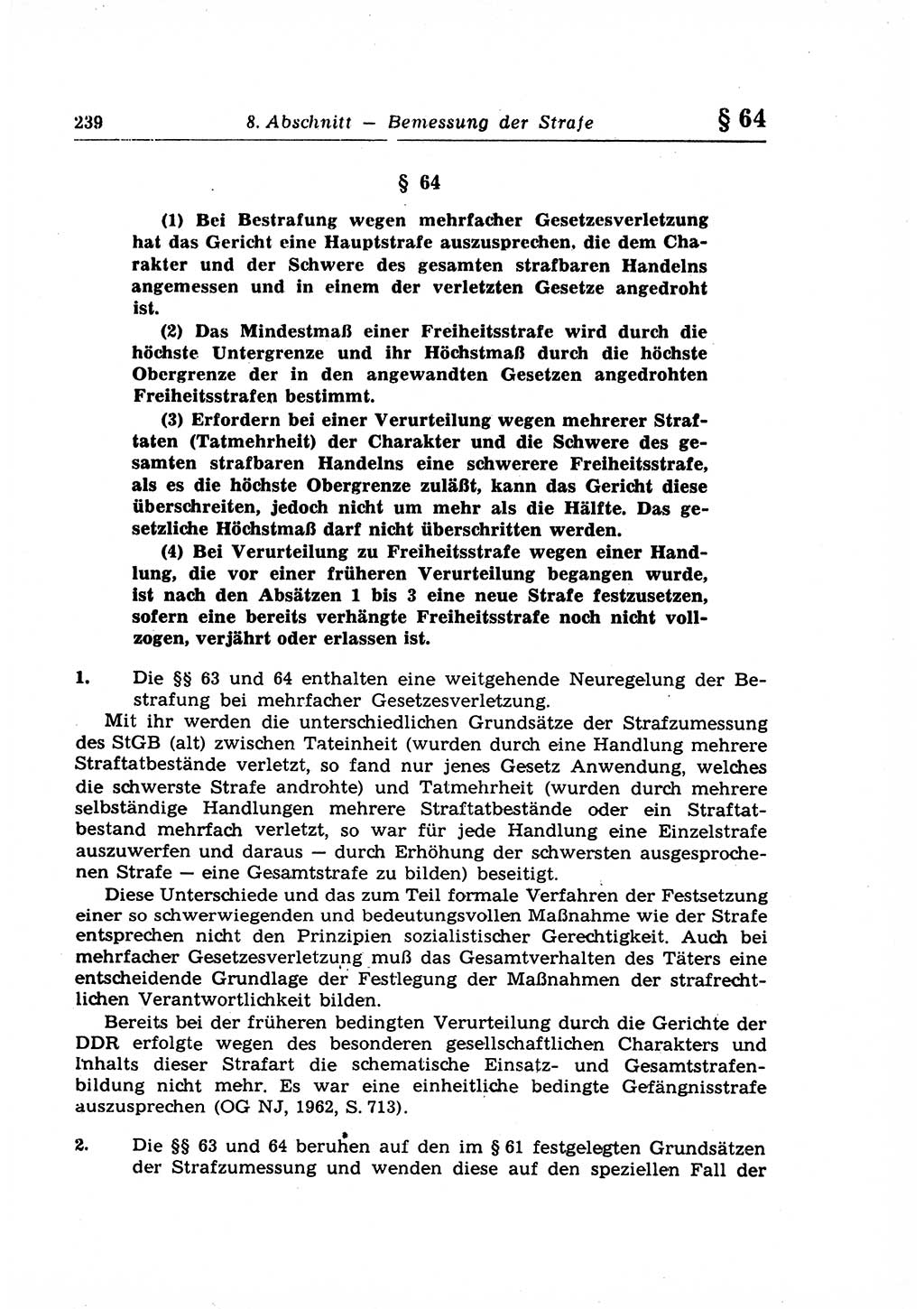 Strafrecht der Deutschen Demokratischen Republik (DDR), Lehrkommentar zum Strafgesetzbuch (StGB), Allgemeiner Teil 1969, Seite 239 (Strafr. DDR Lehrkomm. StGB AT 1969, S. 239)