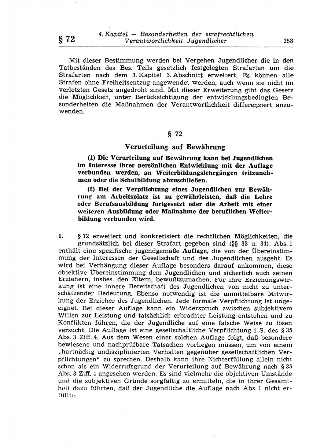 Strafrecht der Deutschen Demokratischen Republik (DDR), Lehrkommentar zum Strafgesetzbuch (StGB), Allgemeiner Teil 1969, Seite 258 (Strafr. DDR Lehrkomm. StGB AT 1969, S. 258)