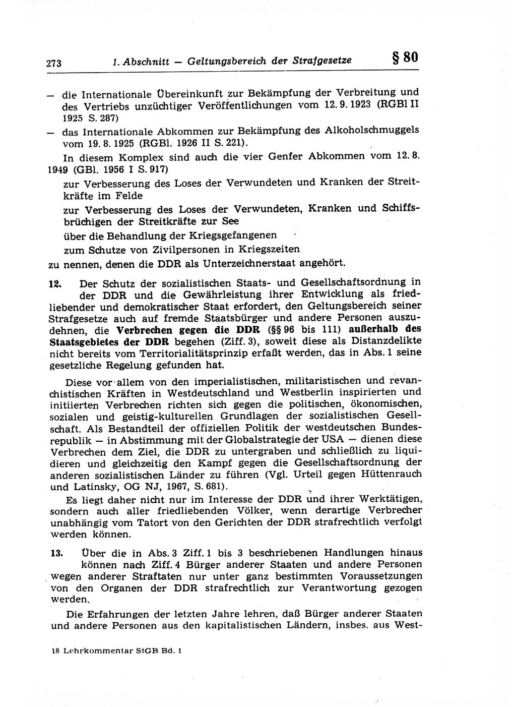 Strafrecht der Deutschen Demokratischen Republik (DDR), Lehrkommentar zum Strafgesetzbuch (StGB), Allgemeiner Teil 1969, Seite 273 (Strafr. DDR Lehrkomm. StGB AT 1969, S. 273)