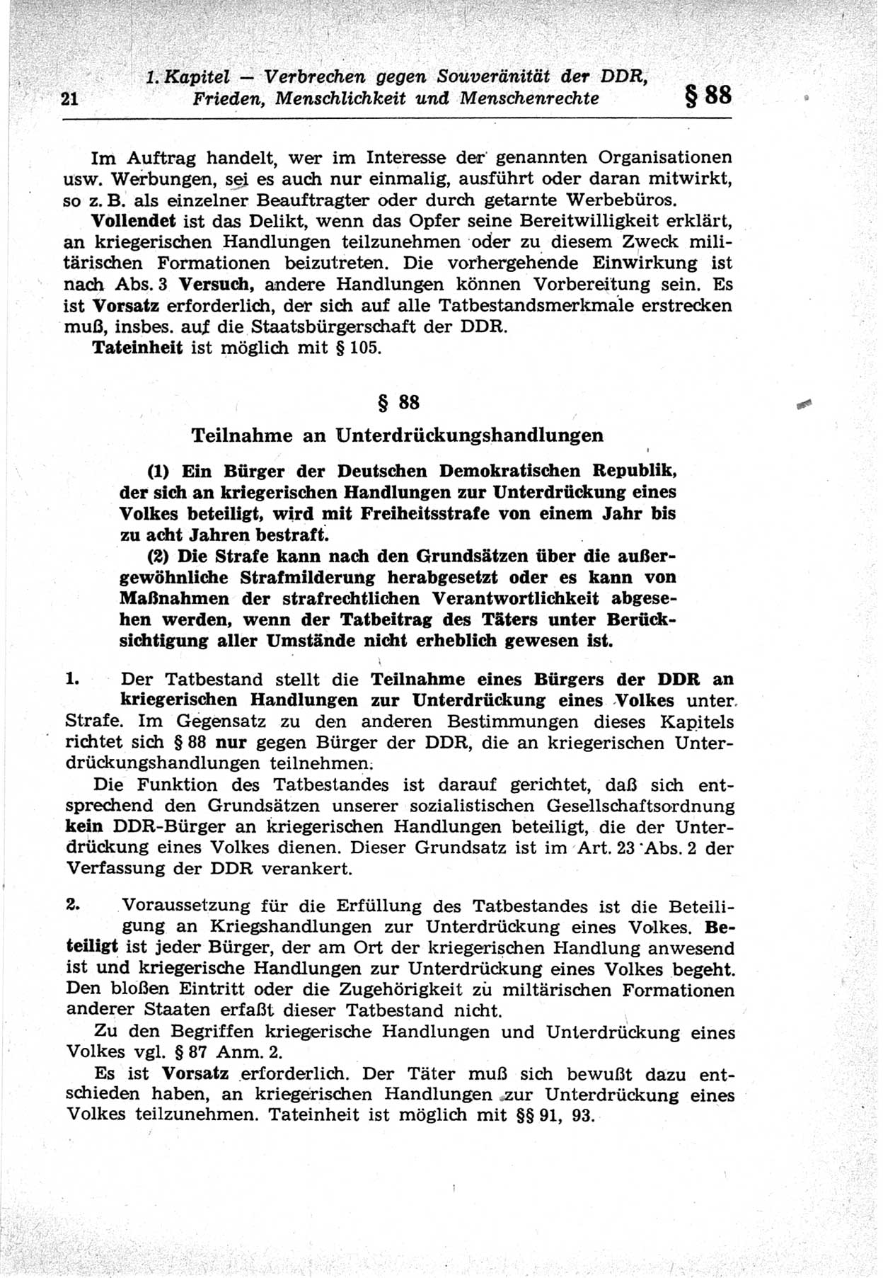 Strafrecht der Deutschen Demokratischen Republik (DDR), Lehrkommentar zum Strafgesetzbuch (StGB), Besonderer Teil 1969, Seite 21 (Strafr. DDR Lehrkomm. StGB BT 1969, S. 21)