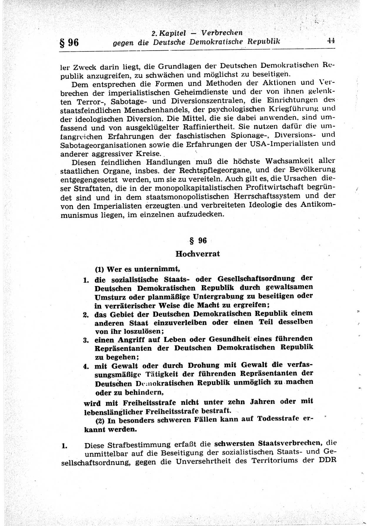 Strafrecht der Deutschen Demokratischen Republik (DDR), Lehrkommentar zum Strafgesetzbuch (StGB), Besonderer Teil 1969, Seite 44 (Strafr. DDR Lehrkomm. StGB BT 1969, S. 44)