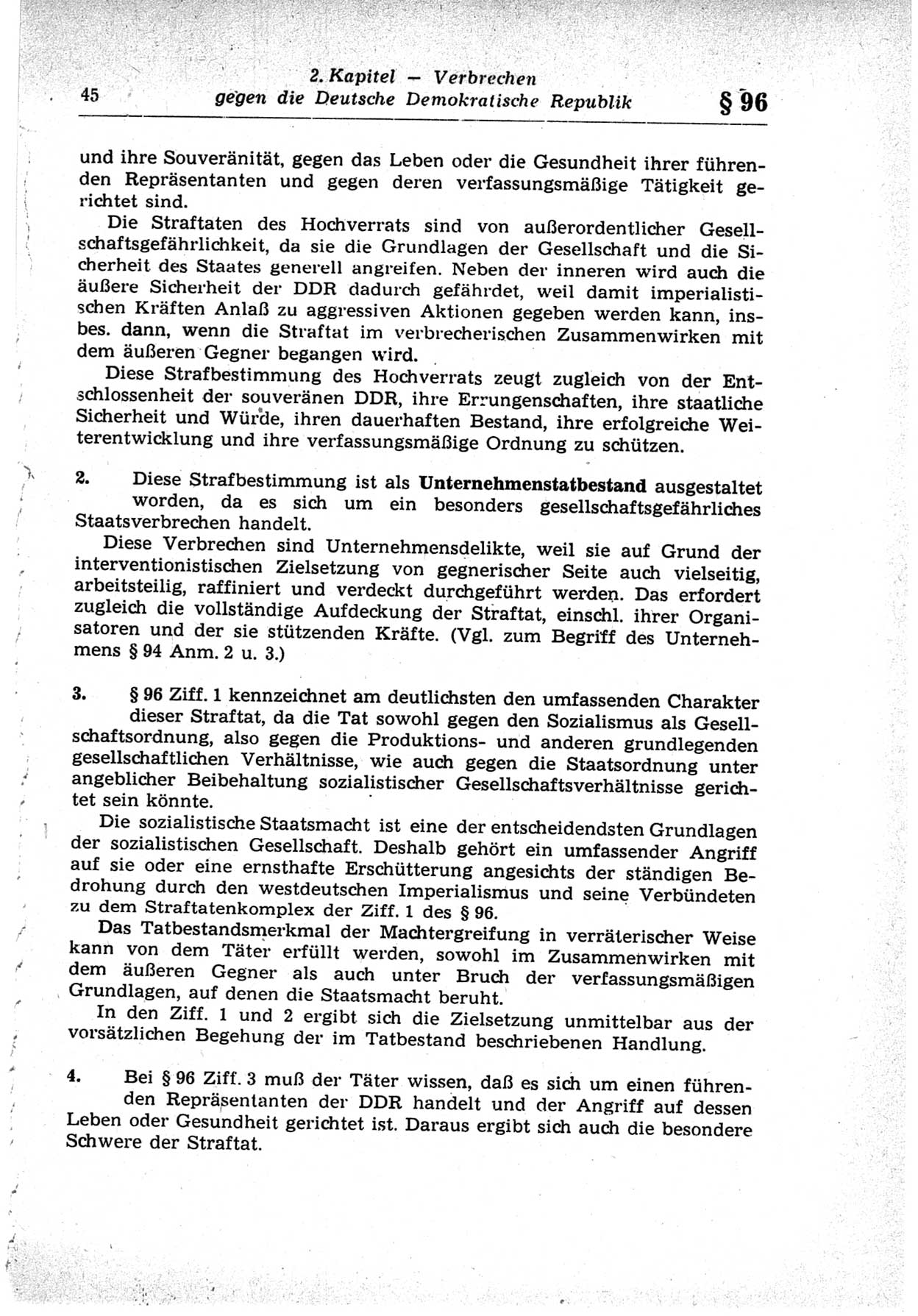 Strafrecht der Deutschen Demokratischen Republik (DDR), Lehrkommentar zum Strafgesetzbuch (StGB), Besonderer Teil 1969, Seite 45 (Strafr. DDR Lehrkomm. StGB BT 1969, S. 45)